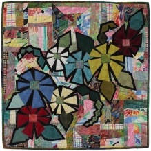 Mixed Media Bodacious Blooms Moody Crazy Quilt